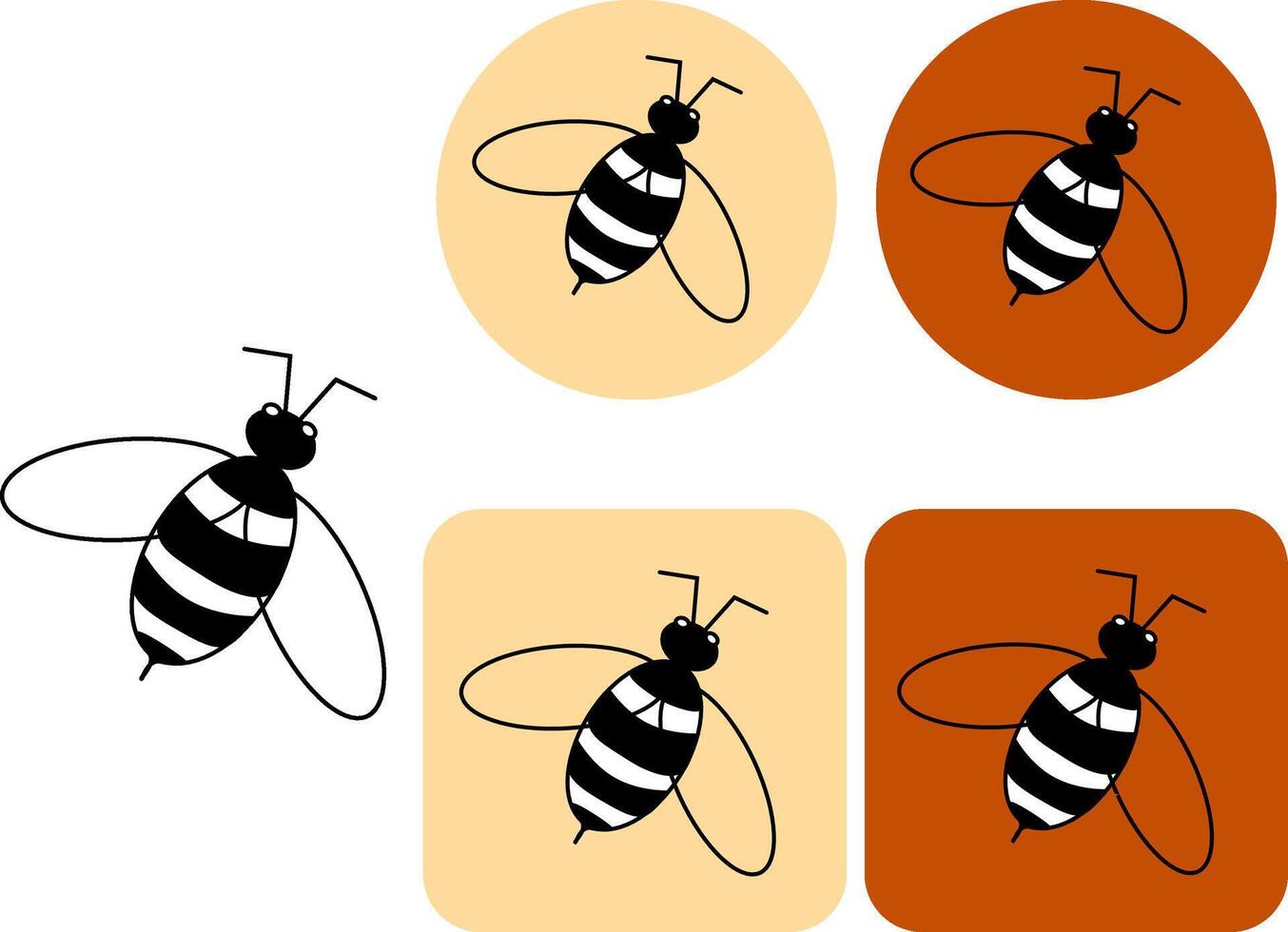 Bee icon. Bumblebee logotype. graphic line illustration. Honey bee illustration. Honeycomb hive symbol. Insect sign isolated. Sample poster, invitation, holiday banner, postcard. vector