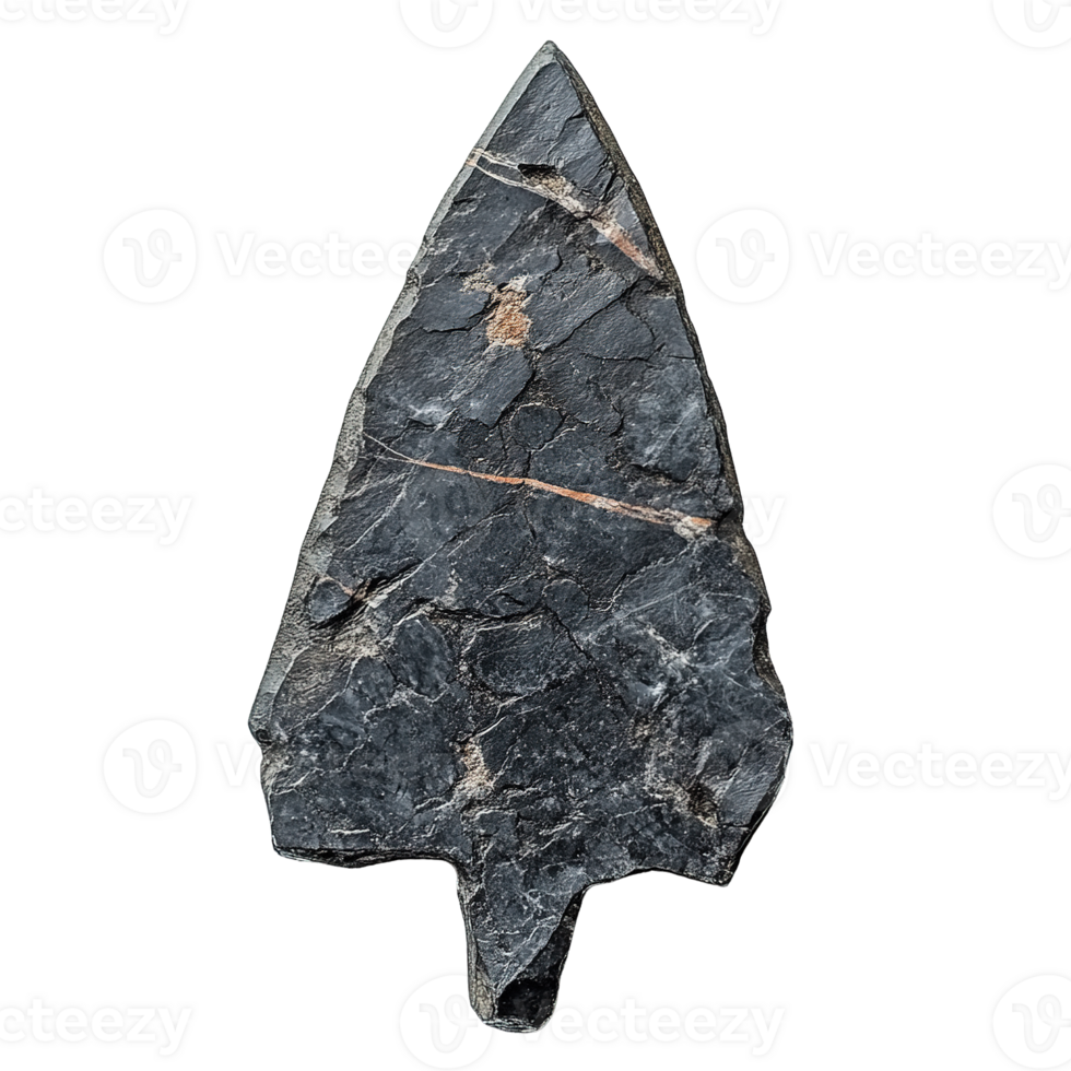 Native American Obsidian Arrowhead Isolated on Transparent Background png
