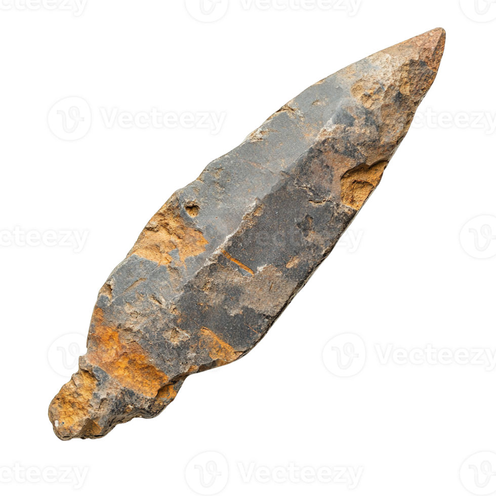 Rough-Edged Flint Arrowhead Isolated on Transparent Background png