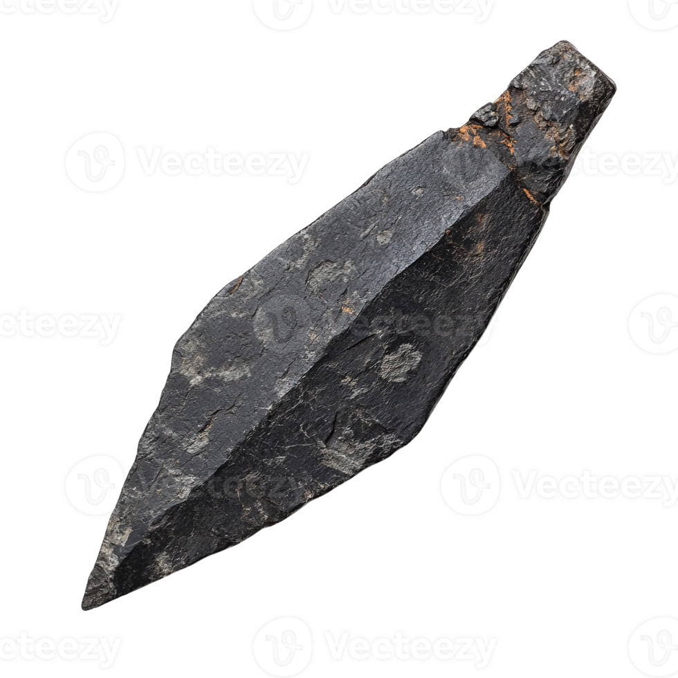 Primitive Stone Arrowhead Isolated on Transparent Background png