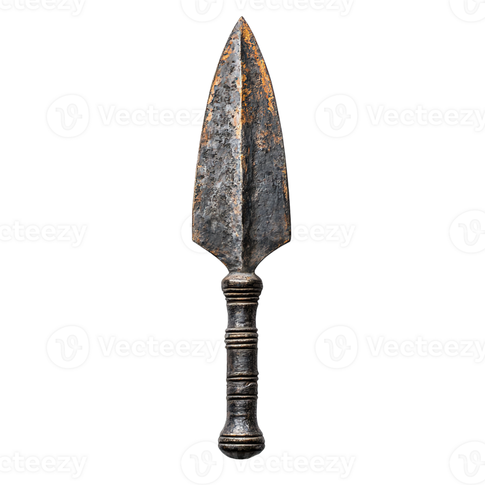 Traditional Spearhead with Textured Iron Isolated on Transparent Background png