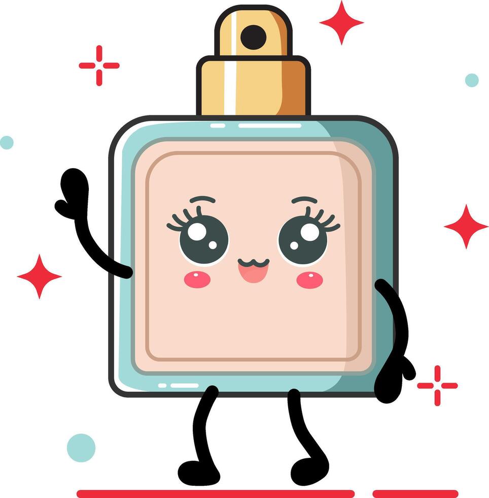 Cute Perfume Makeup Character vector