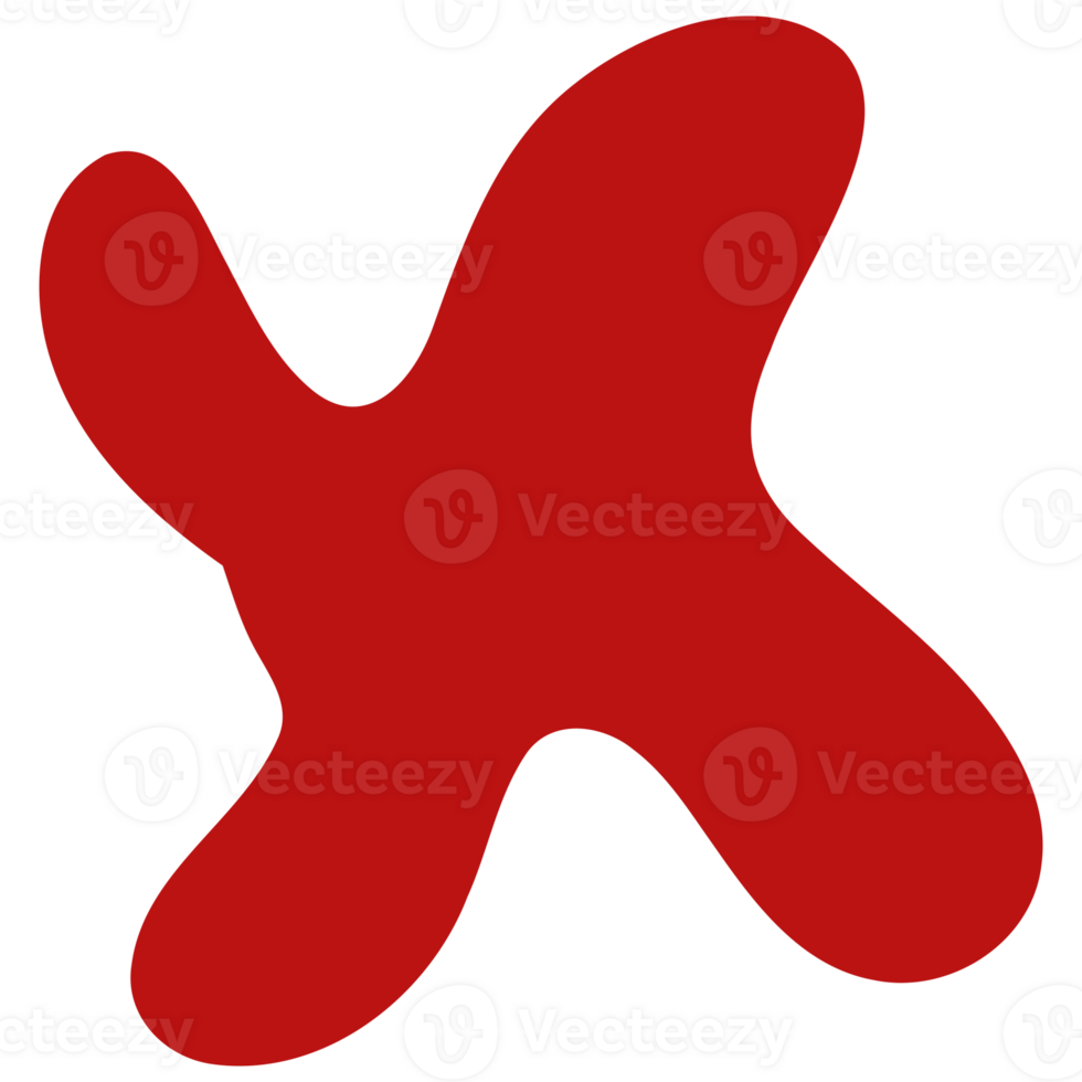a red shape with a white background png