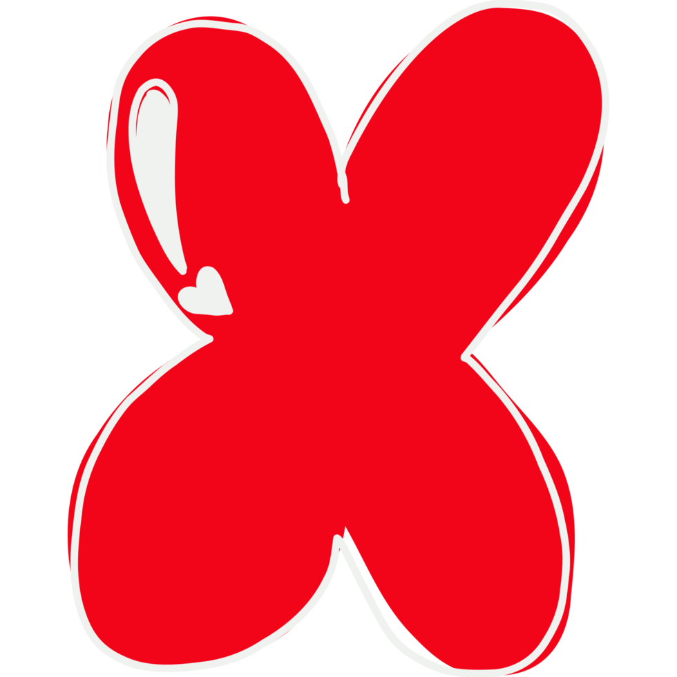 a red x with a heart png