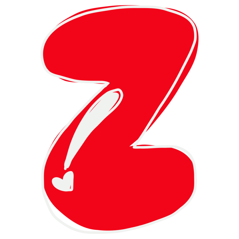 the letter z is made of red paint and has a heart png