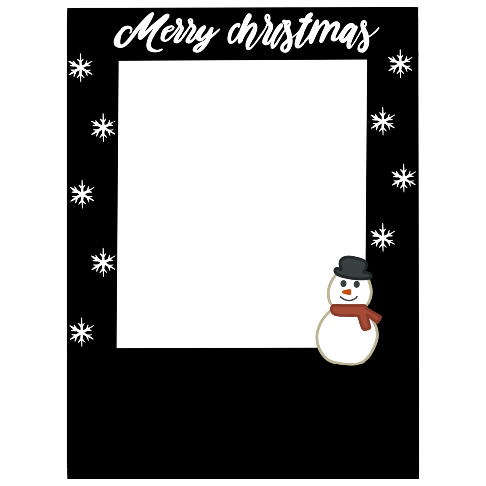 snowman cartoon christmas frame png