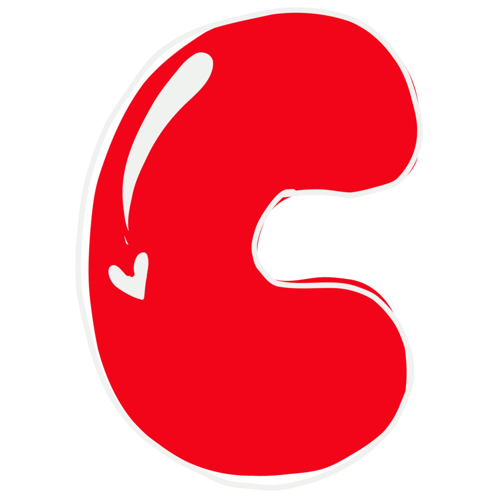 C red kidney shaped letter c png