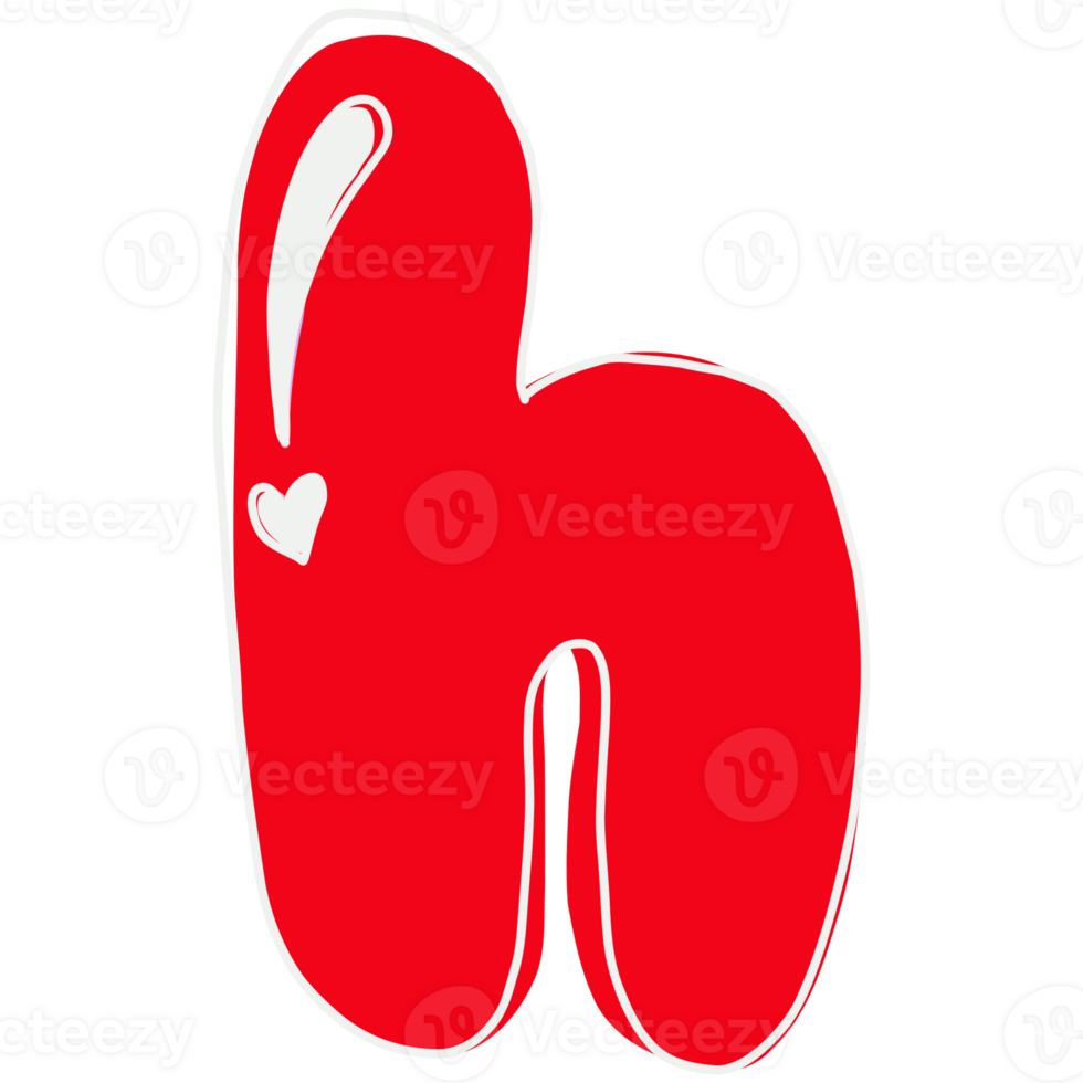 a red letter h with a heart on it png