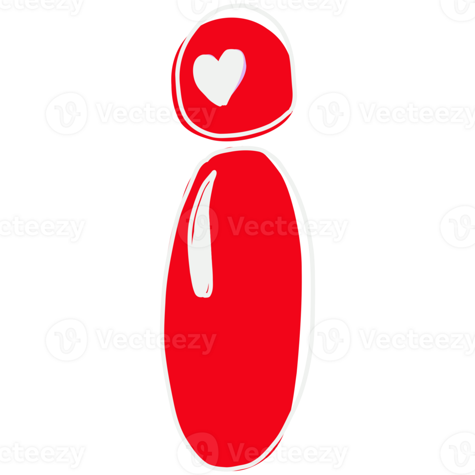 A red i alphabet png