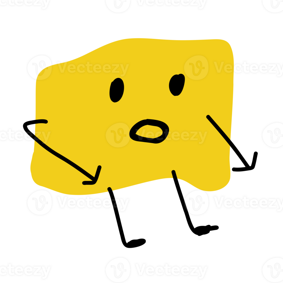 a yellow cheese with a face on it png