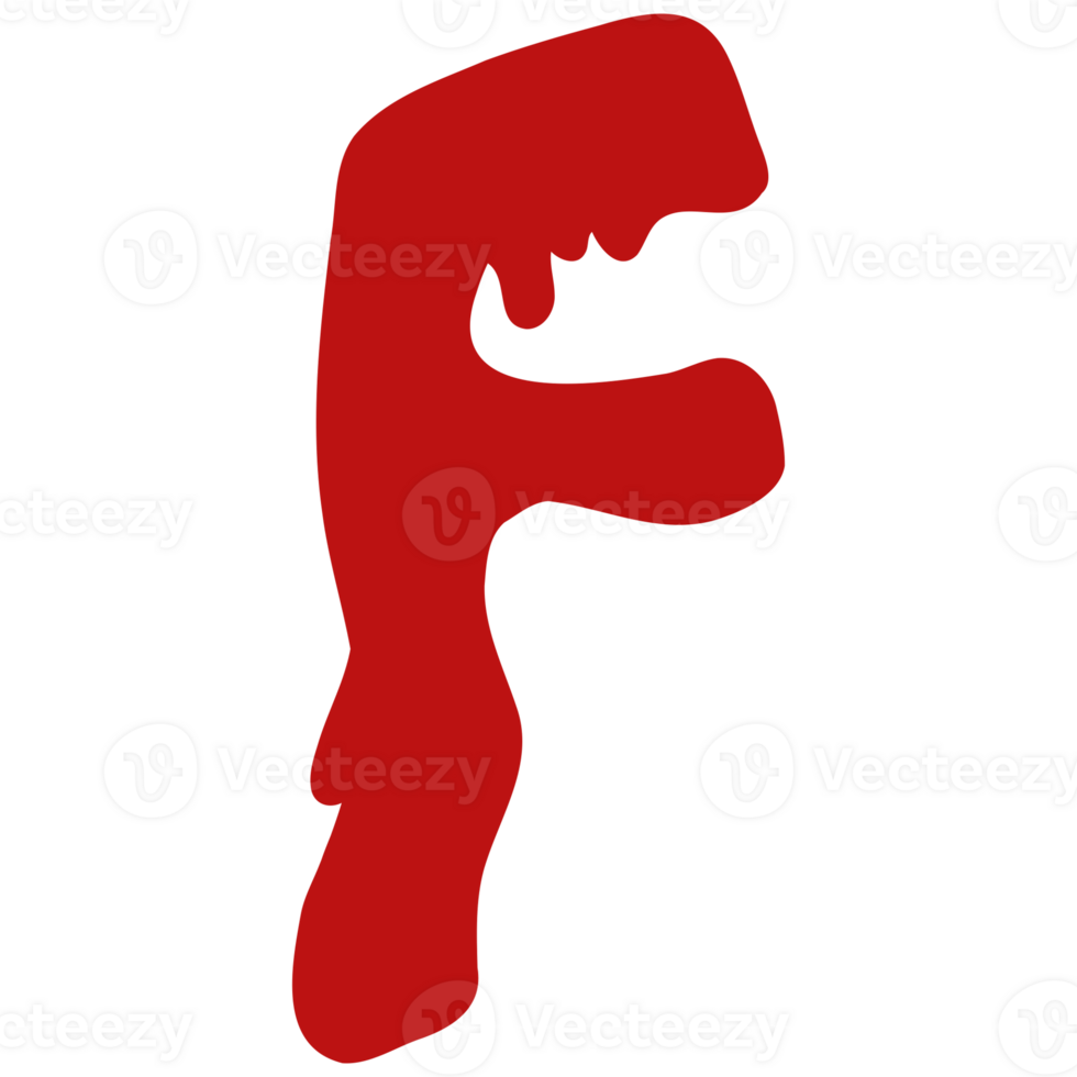 a red letter f with a mouth and a tongue png