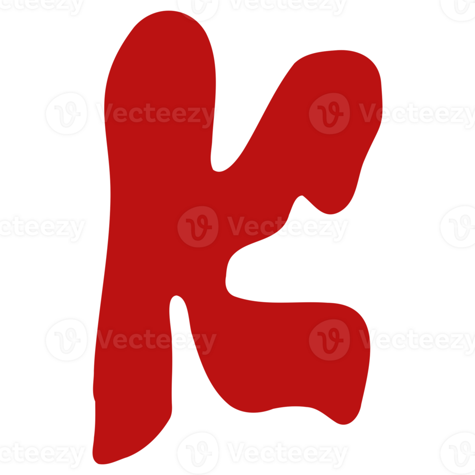 a red letter k with a black outline png