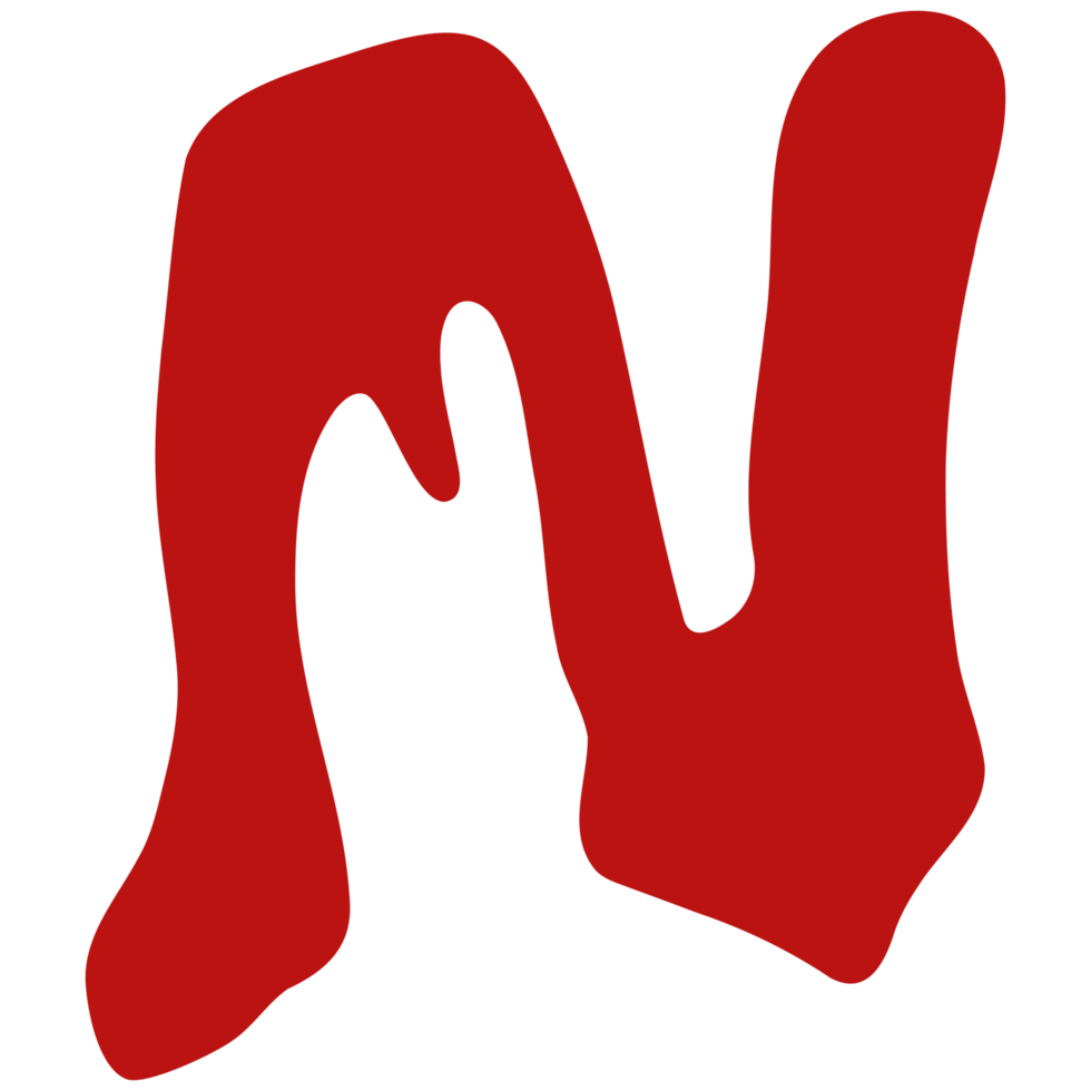 a red letter n with a white background png