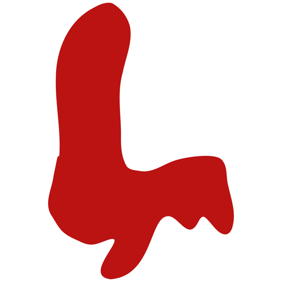 a red letter l is drawn on a white background png