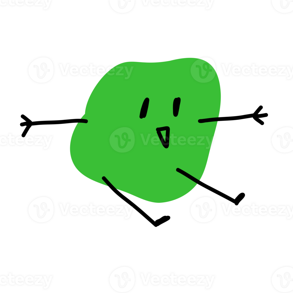 sticker of a green cube with arms and legs png