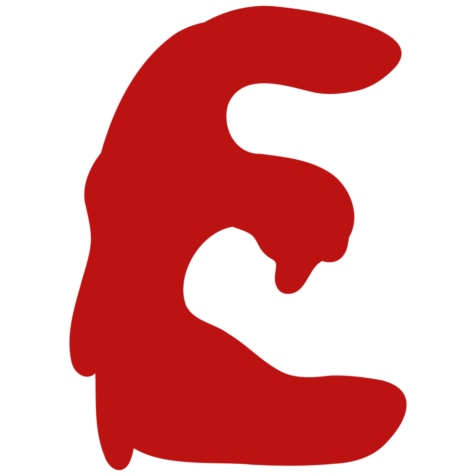 a red letter e with a white outline png
