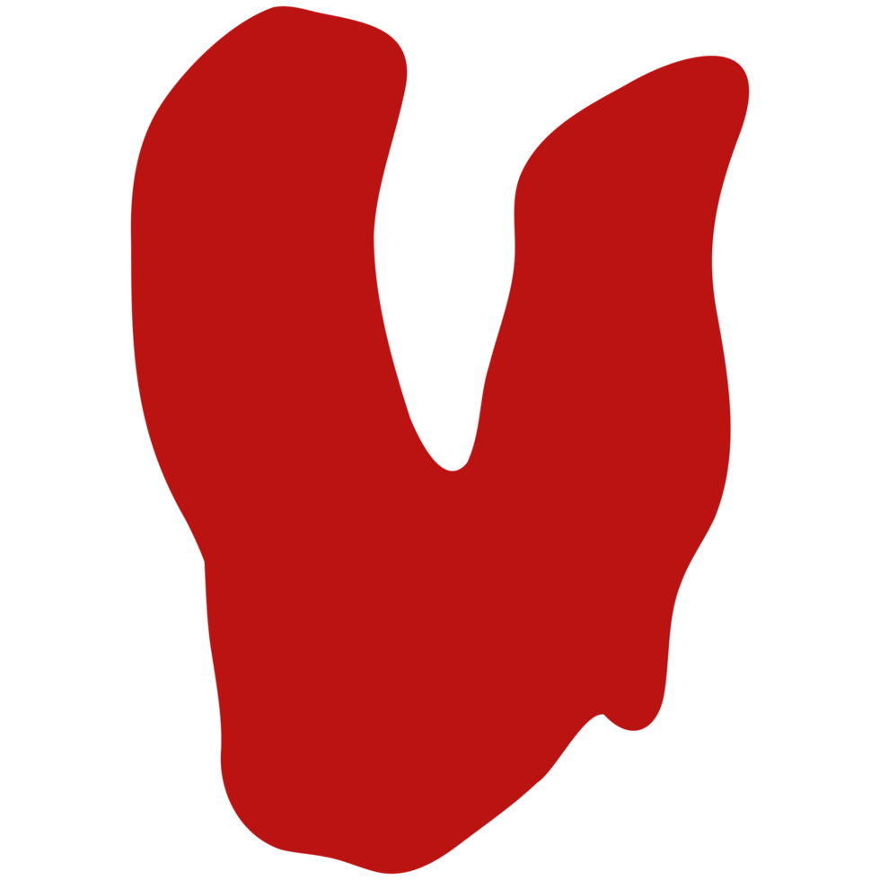 a red letter v with a white outline png