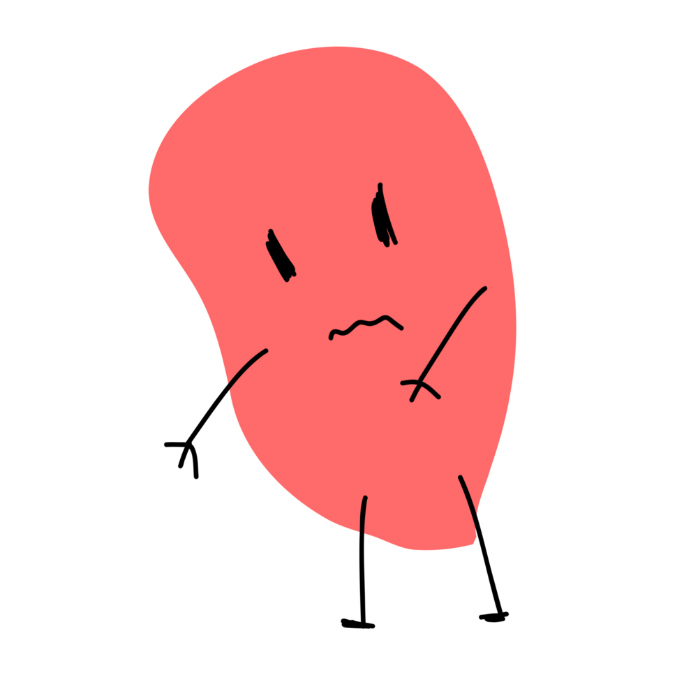 sticker of a sad red jellyfish png