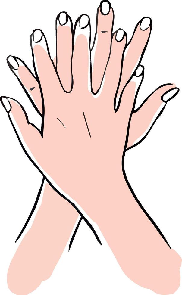 Hand drawn illustration of hands on a white background vector
