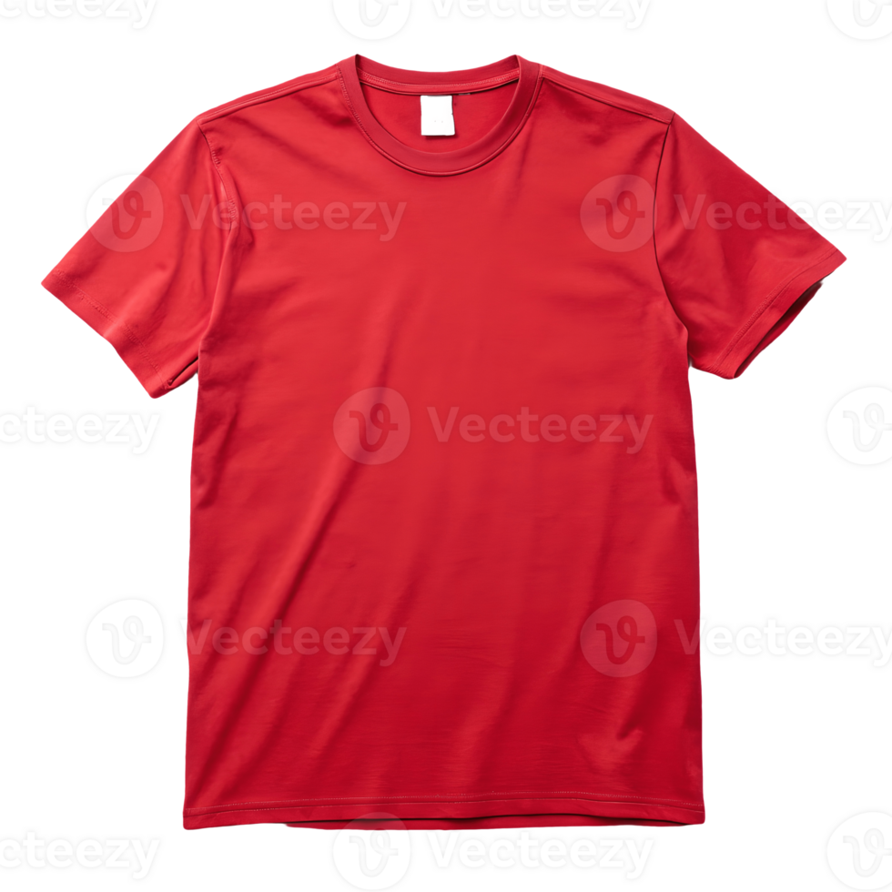 Vibrant Red TShirt Apparel , Casual Fashion Wardrobe Essential, Styled Plain Tee, Studio Shot Transparent Background png
