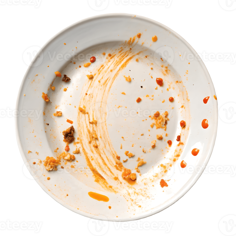 Empty Plate After Meal Food Scraps, Sauce Residue, Cleaned Dish, Leftover Meal, Dinner Remains, Clean White Plate, Abstract Food Scene Transparent Background png
