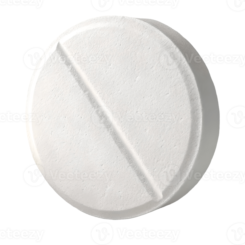White Pill with Scoring Line Medication, Pharmaceutical, and Healthcare Image for Medical Concepts and Treatment, Isolated Transparent Background png