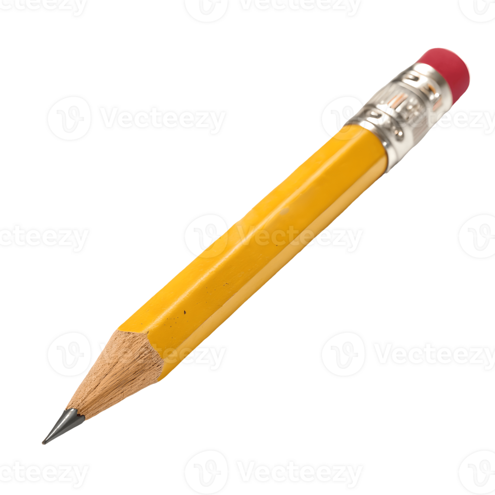 Yellow Pencil Isolated , Sharpened Tip, Writing Tool, School Supplies, Educational Object, Office Stationery, Classic Design, Creative, Simple Transparent Background png
