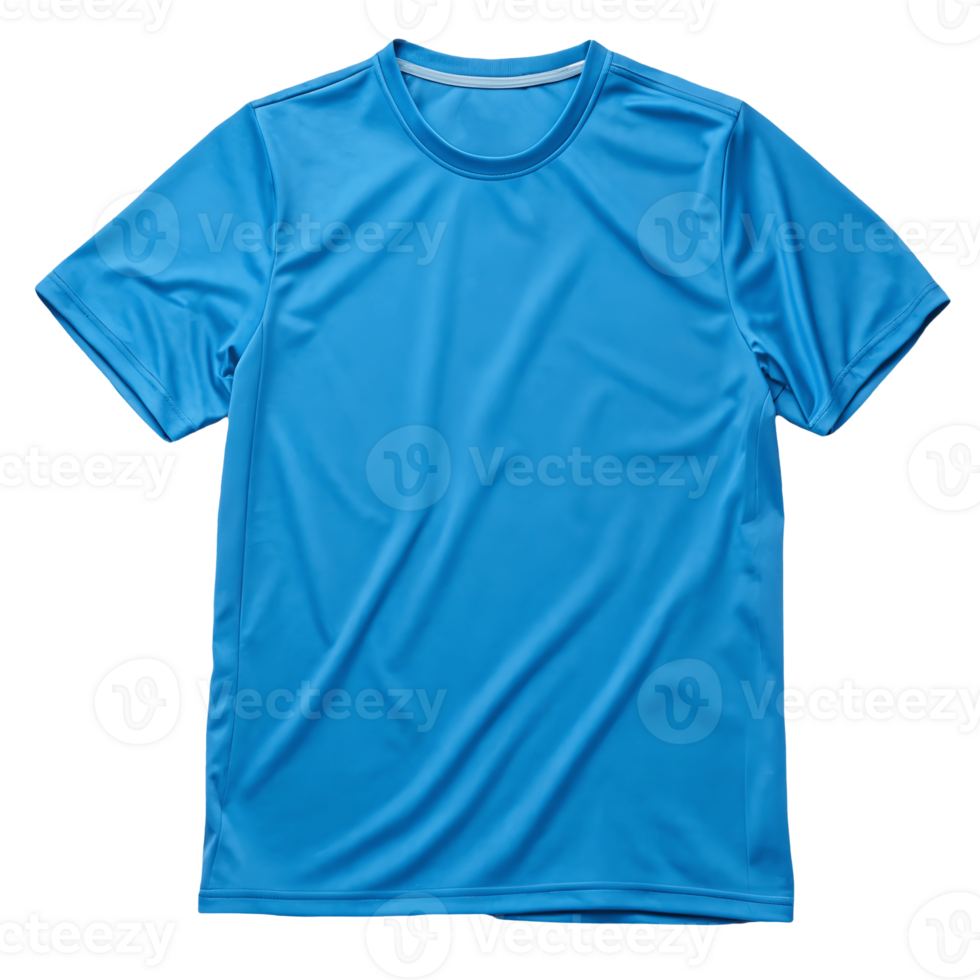 Blue TShirt Isolated , Mockup for Sportswear and Casual Apparel, Fashion Clothing Transparent Background png