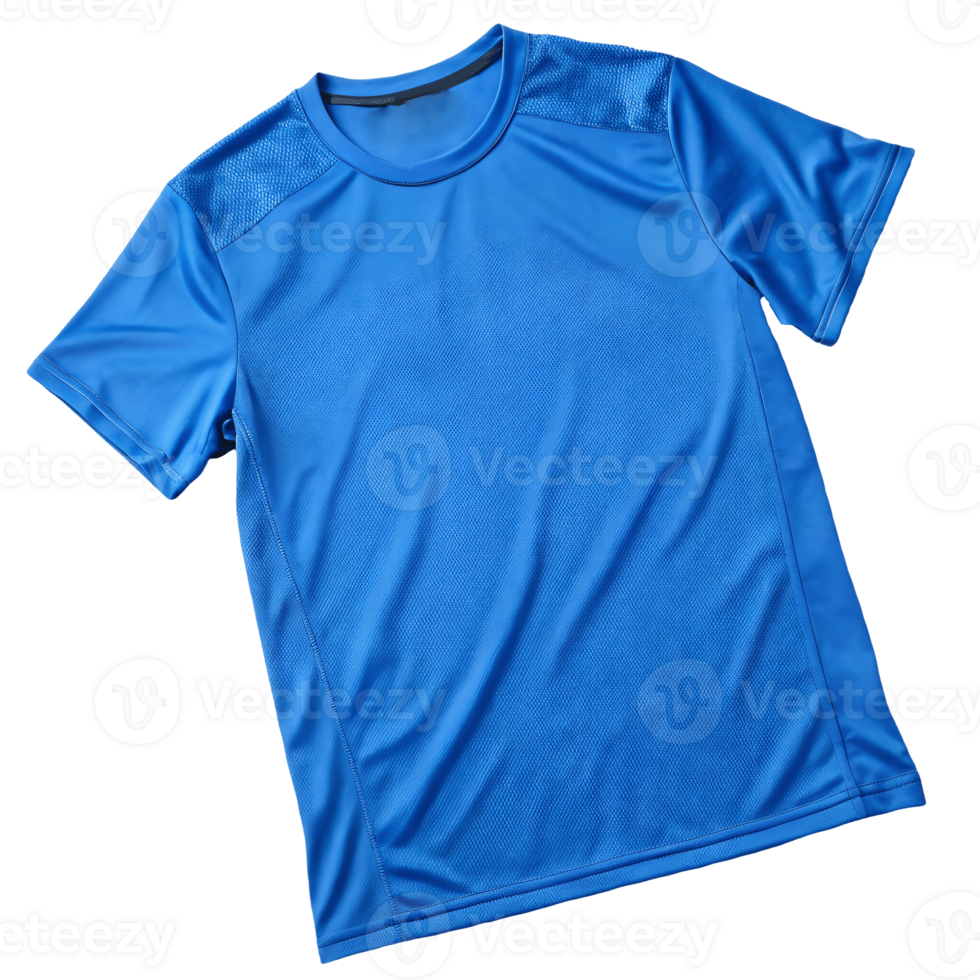 Blue Athletic TShirt Isolated, Lightweight Breathable Performance Apparel for Sports and Fitness, Studio Shot Transparent Background png