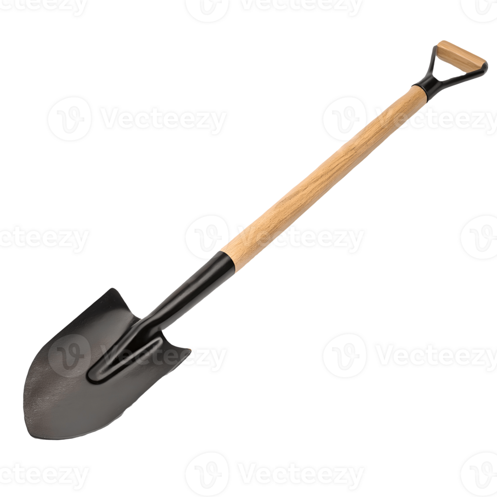 New Garden Spade Isolated , Professional Gardening Equipment for Digging, Planting, and Landscaping Transparent Background png