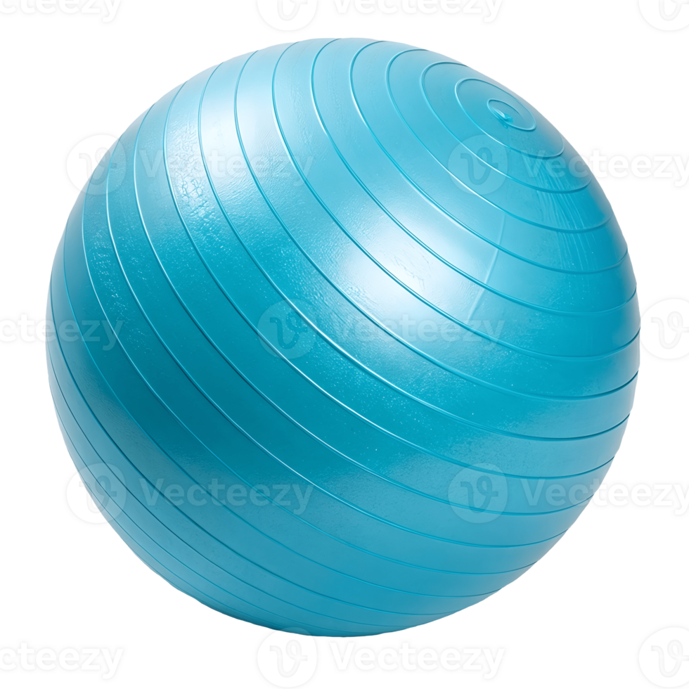 Isolated Blue Exercise Ball for Fitness and Core Strength on, Health and Wellness Transparent Background png