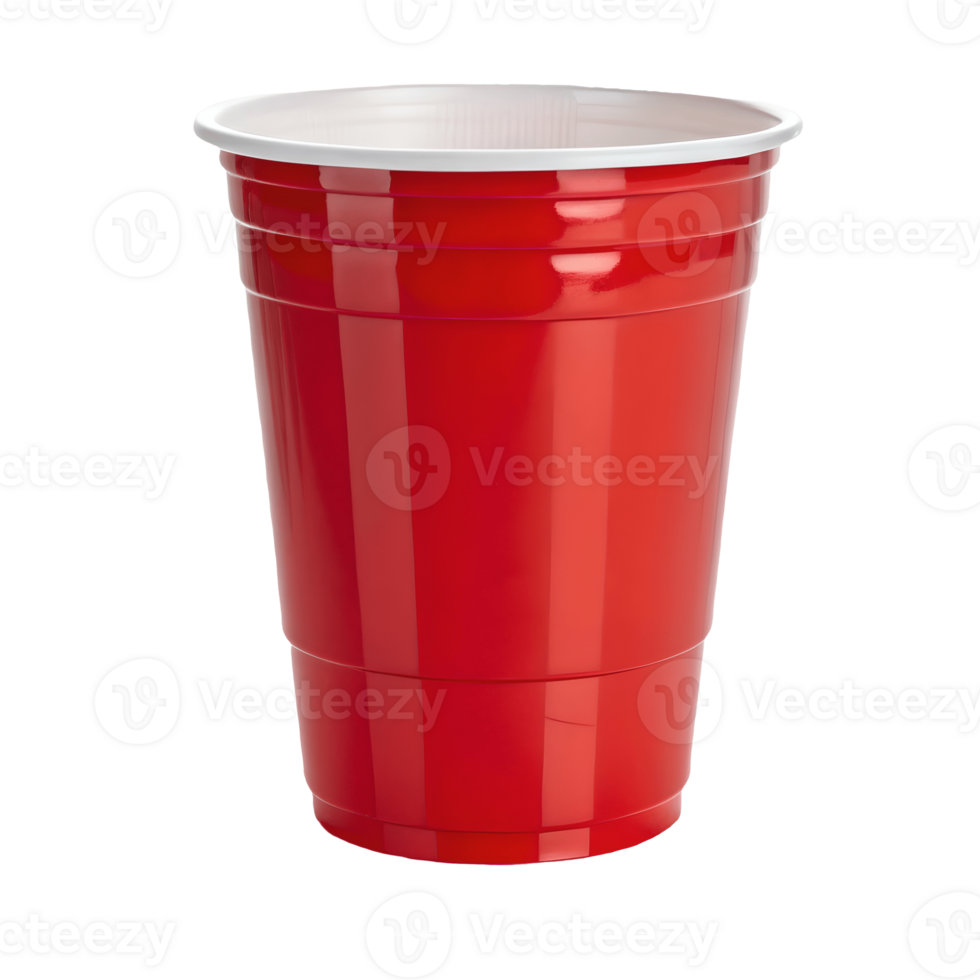 Solo Cup on, Isolated Red Plastic Party Cup for Beverages, Drinks, and Social Gatherings Transparent Background png