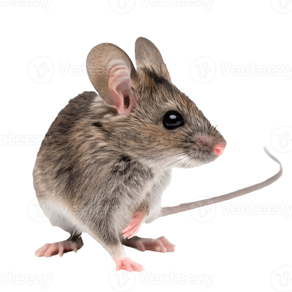 Close Up of Curious Wild Mouse, Detailed Fur and Whiskers, , Rodent Pest Wildlife Transparent Background png