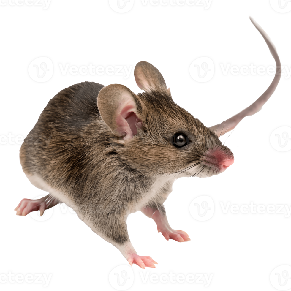 Alert Brown Mouse Standing , Cute Rodent Posing for a Studio Shot, Pest Control Image Transparent Background png