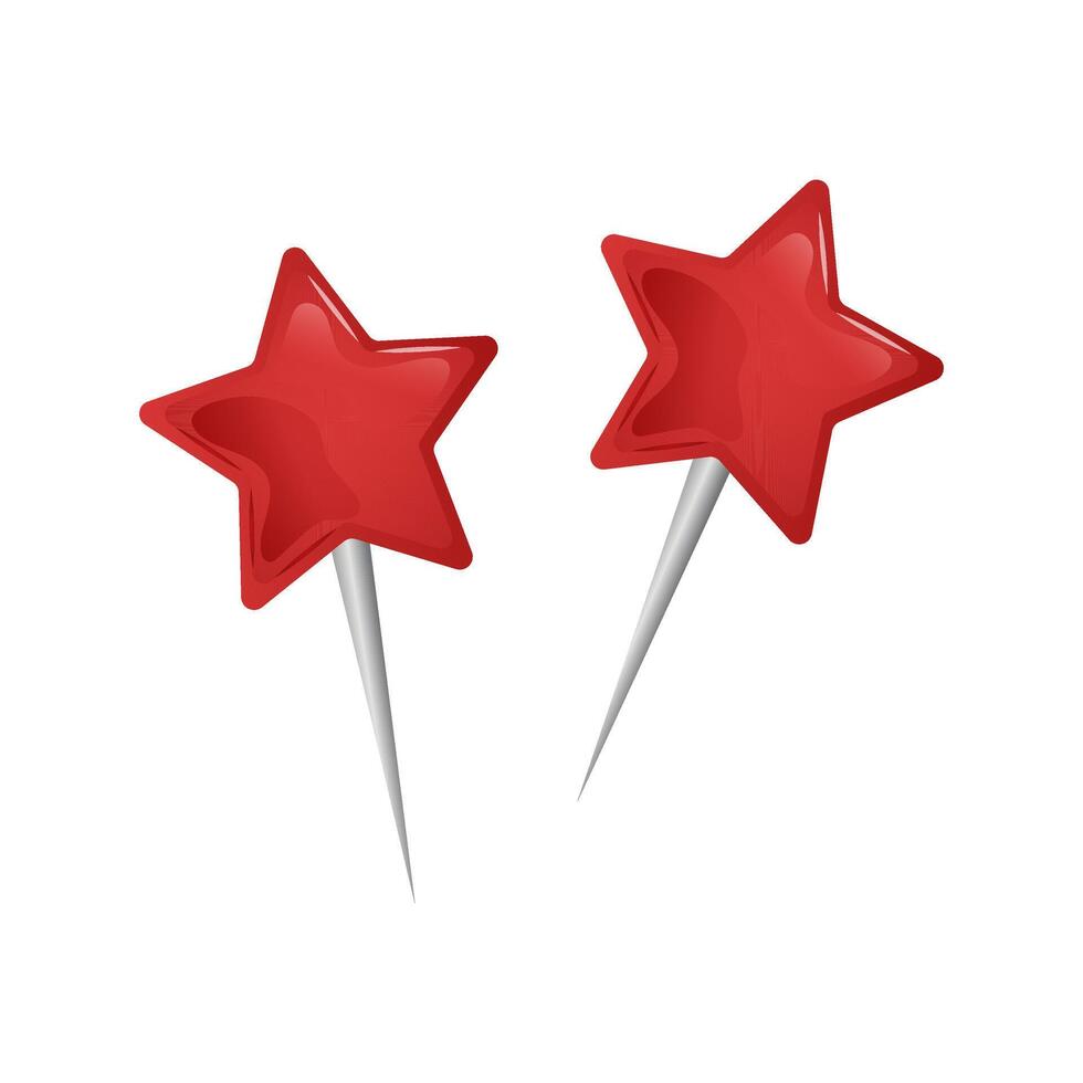 Push pins flat symbol. Pushpins, sewing tools and accessories. illustration vector