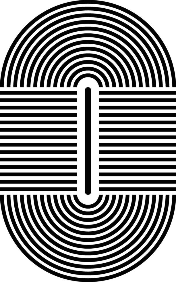 Abstract optical illusion design featuring concentric arcs and parallel lines vector