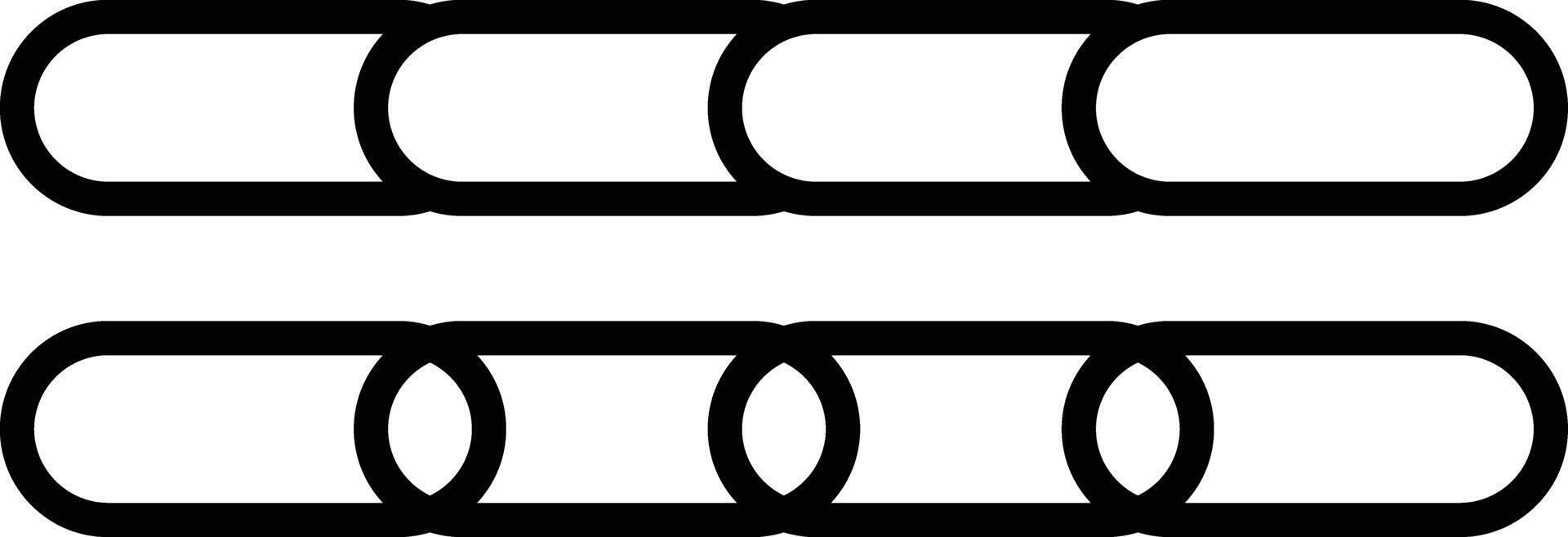 Two rows of interconnected oval shapes forming abstract chain links on a white background vector