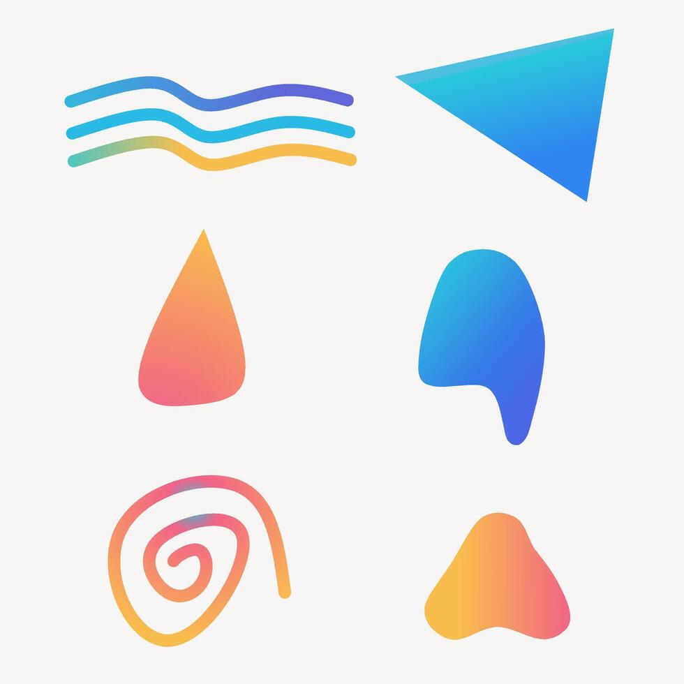 Colorful gradient abstract shape collection vector