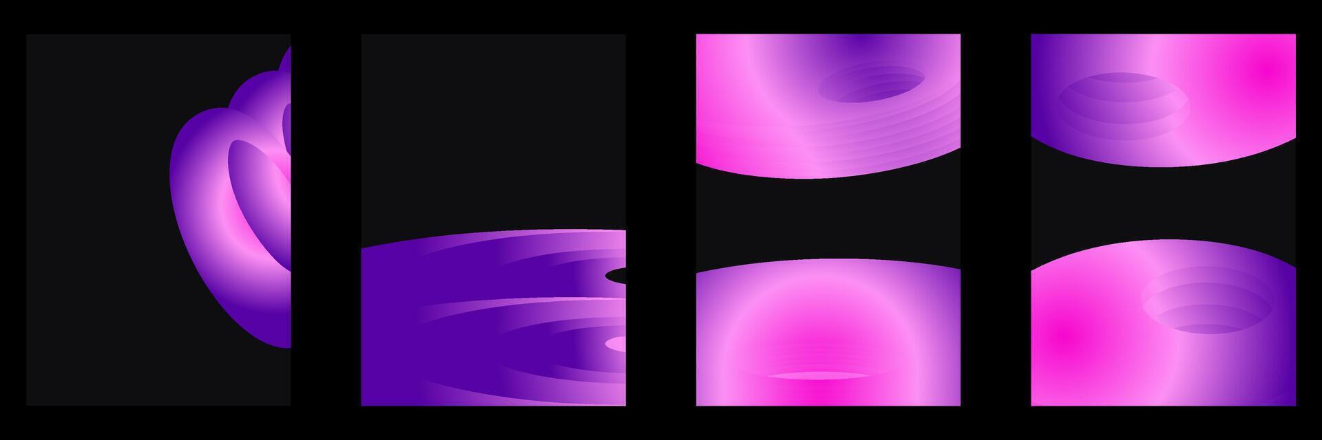 Set of abstract gradient backgrounds illustration for your graphic design. vector