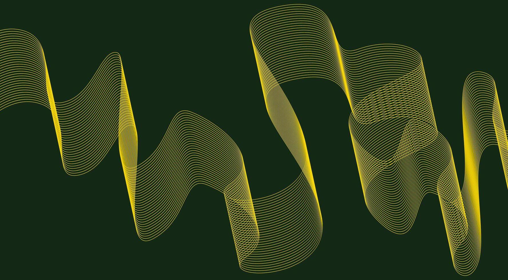 Abstract Blend Lines Wavy Design Background Yellow And Green Color Illustration vector