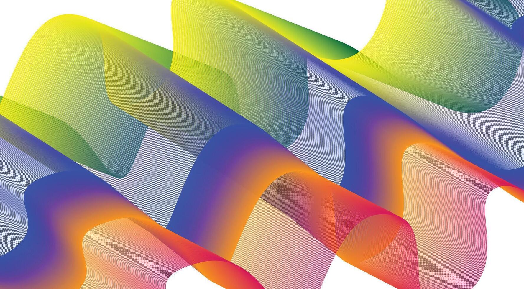 Blend Curved Wavy Lines Colorful Gradient Abstract Background Design Illustration vector