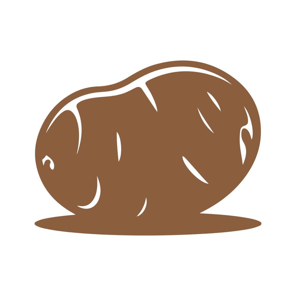 Brown potato with white accents tuber vegetable vector