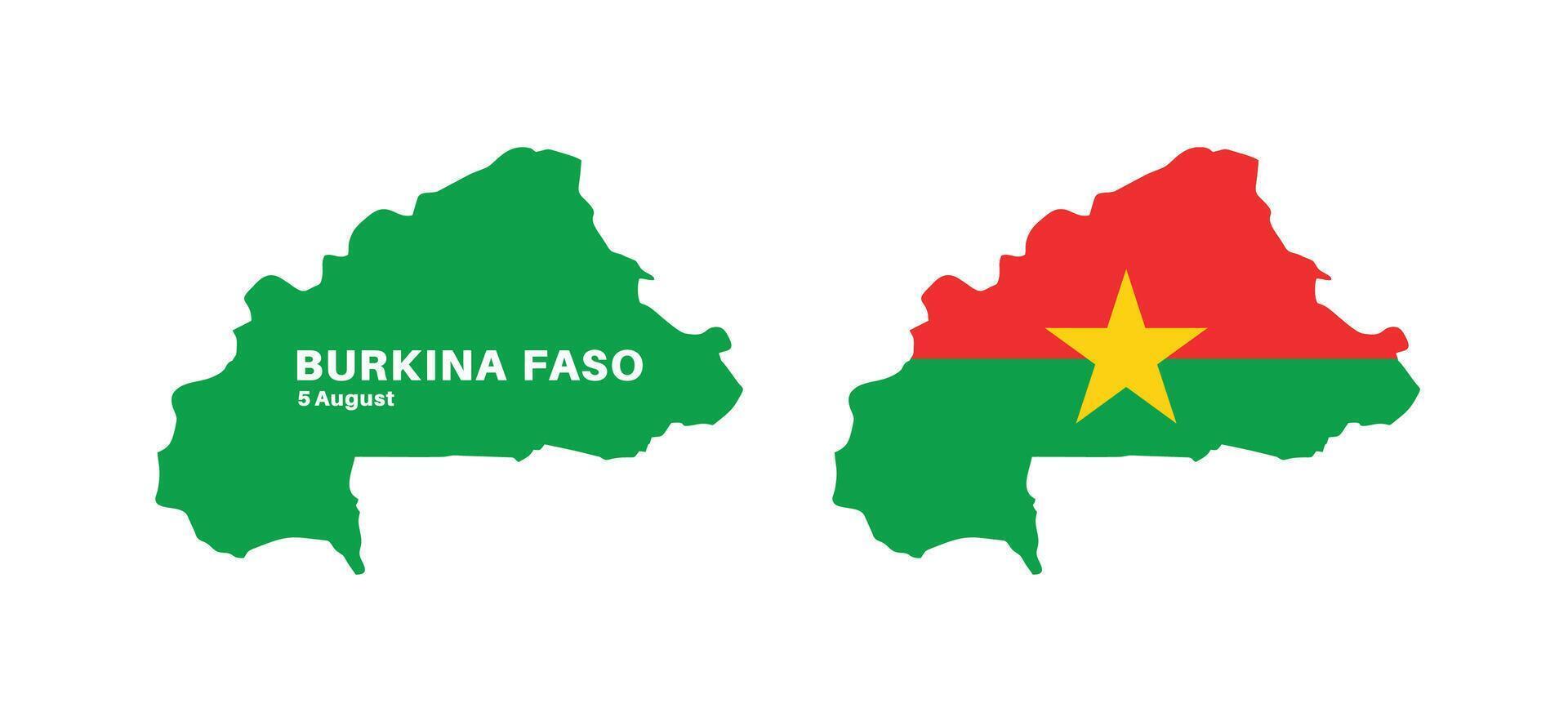 Set of isolated burkina faso maps. burkina faso flag overlaid with flag proportions. Maps and traveling around the world vector