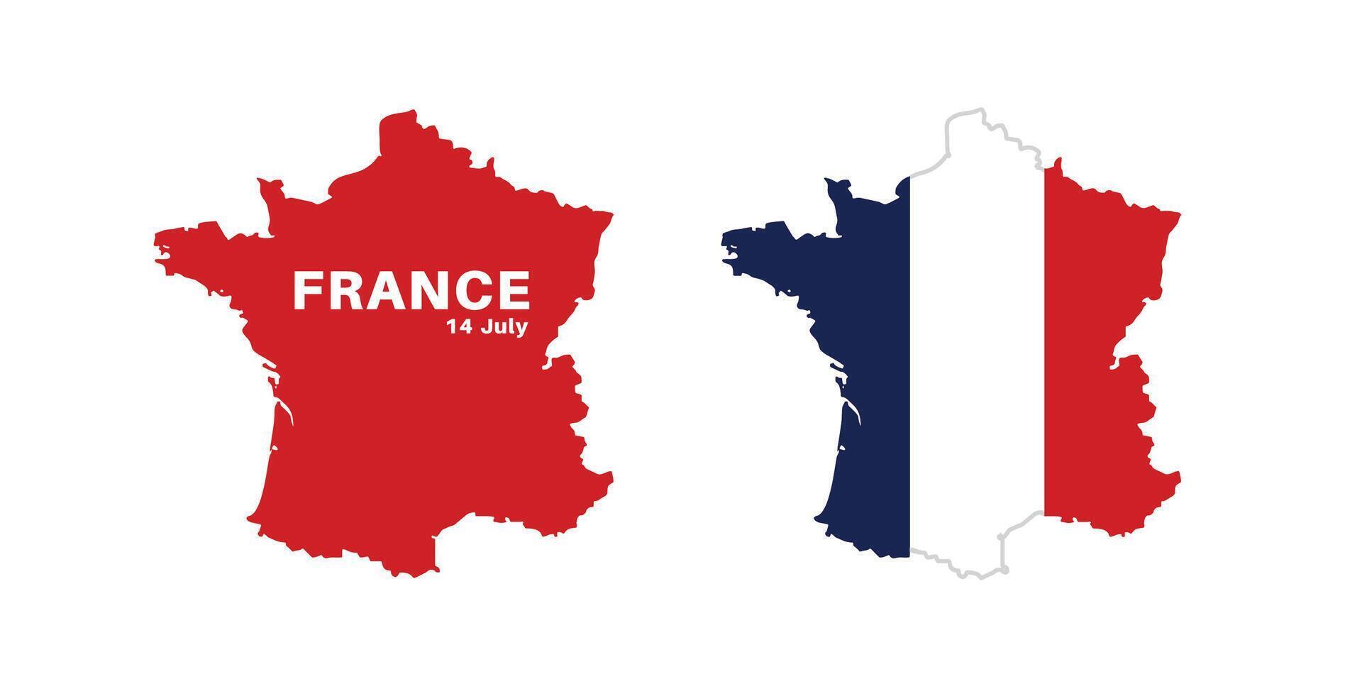 Set of isolated france maps. france flag overlaid with flag proportions. Maps and traveling around the world vector