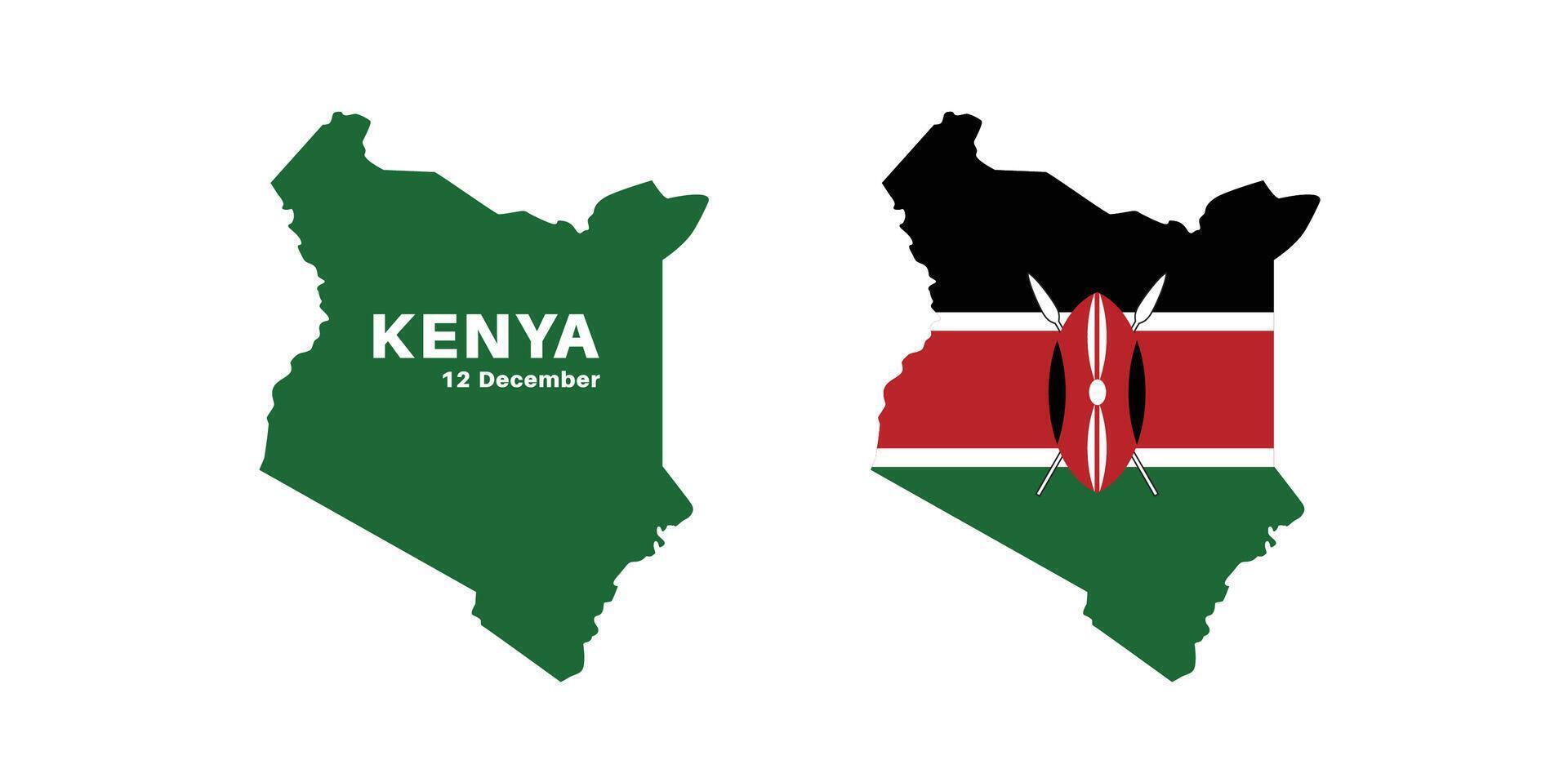 conjunto de aislado Kenia mapas Kenia bandera superpuesto con bandera dimensiones. mapas y de viaje alrededor el mundo vector