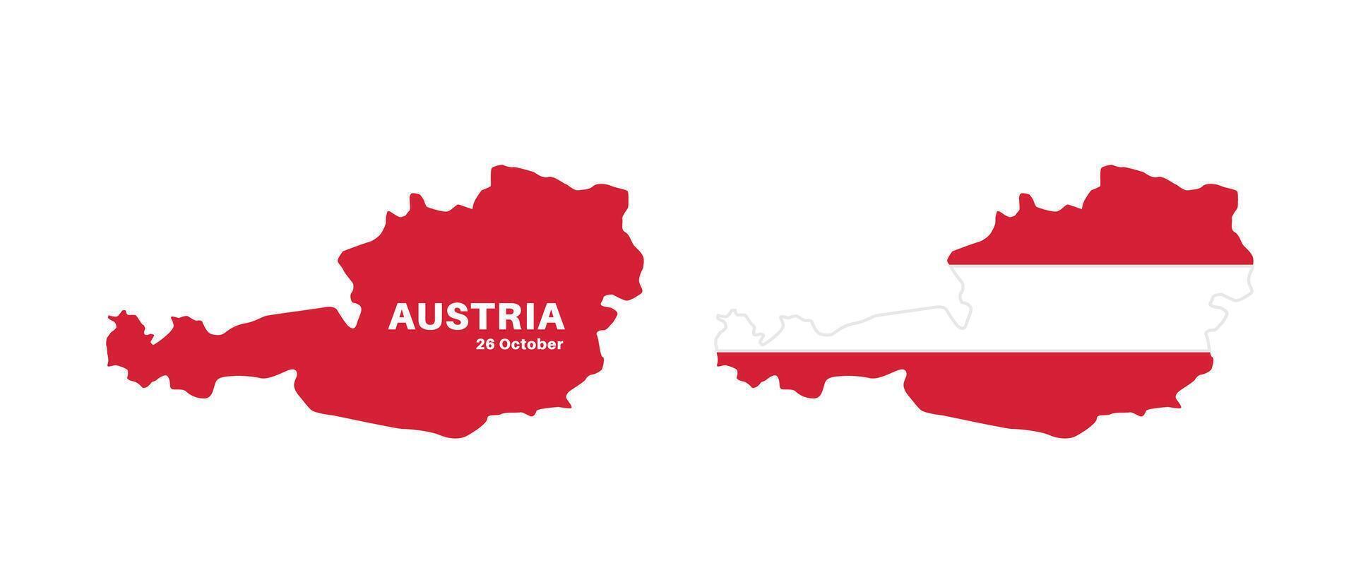 Set of isolated austria maps. austria flag overlaid with flag proportions. Maps and traveling around the world vector