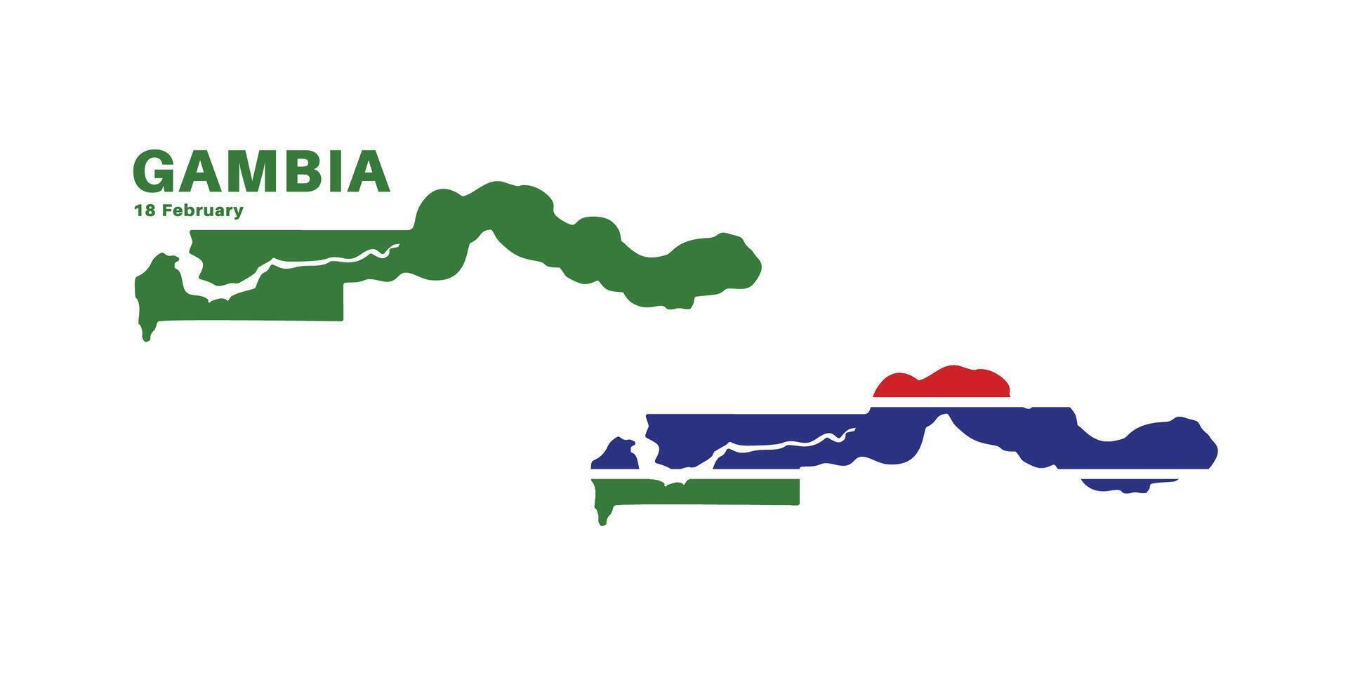 Set of isolated gambia maps. gambia flag overlaid with flag proportions. Maps and traveling around the world vector