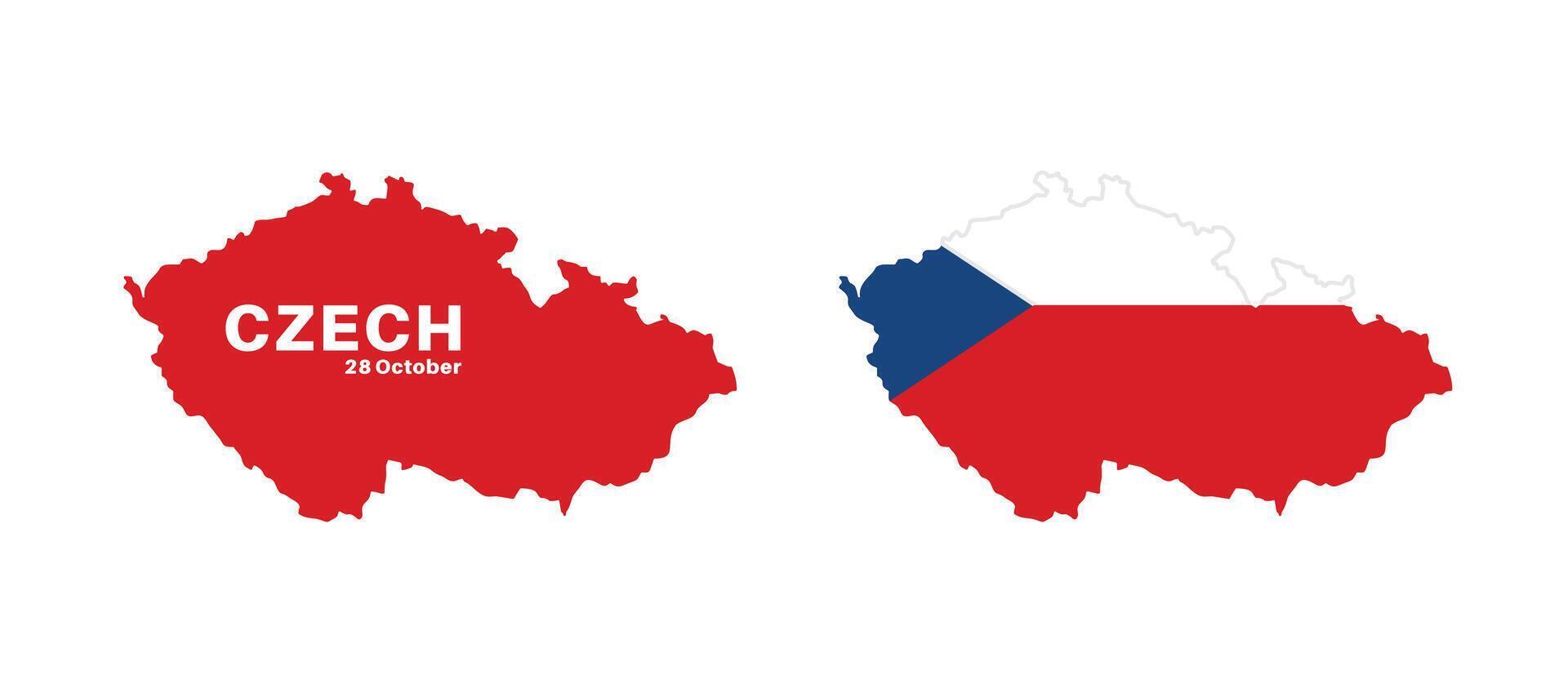 Set of isolated czech maps. czech flag overlaid with flag proportions. Maps and traveling around the world vector