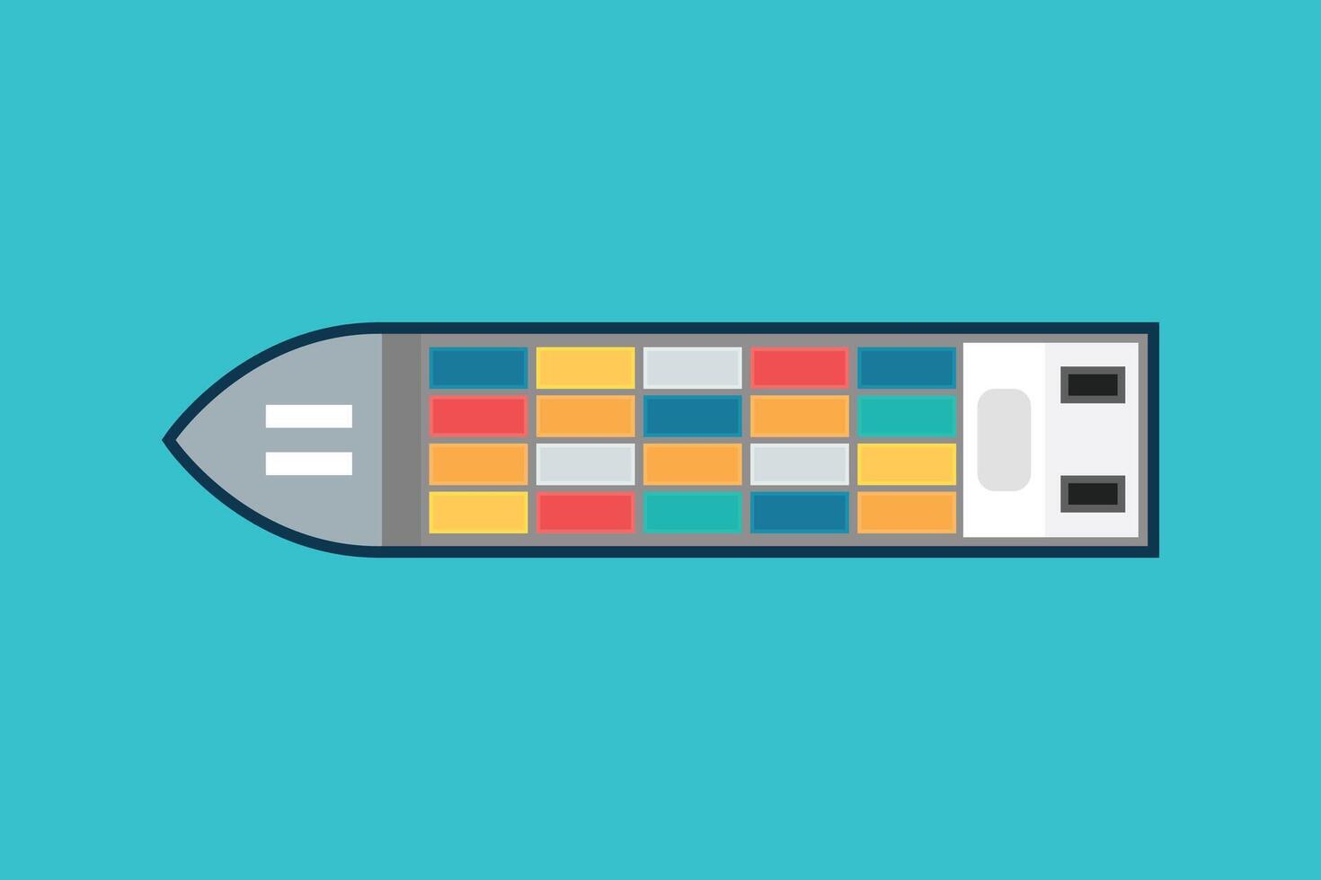 Top view of Container ship vector