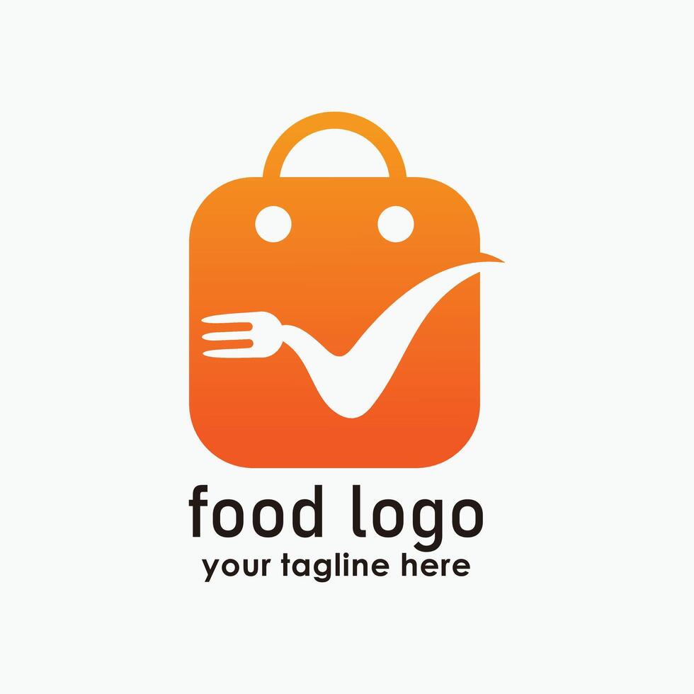 shopping food logo design template, restaurant icon design, fast food mobile logos vector